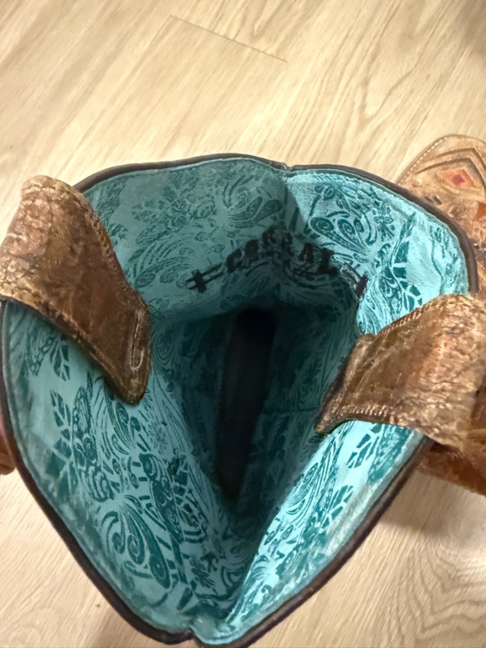 Women’s Turquoise-Lined Brown Heeled Boots